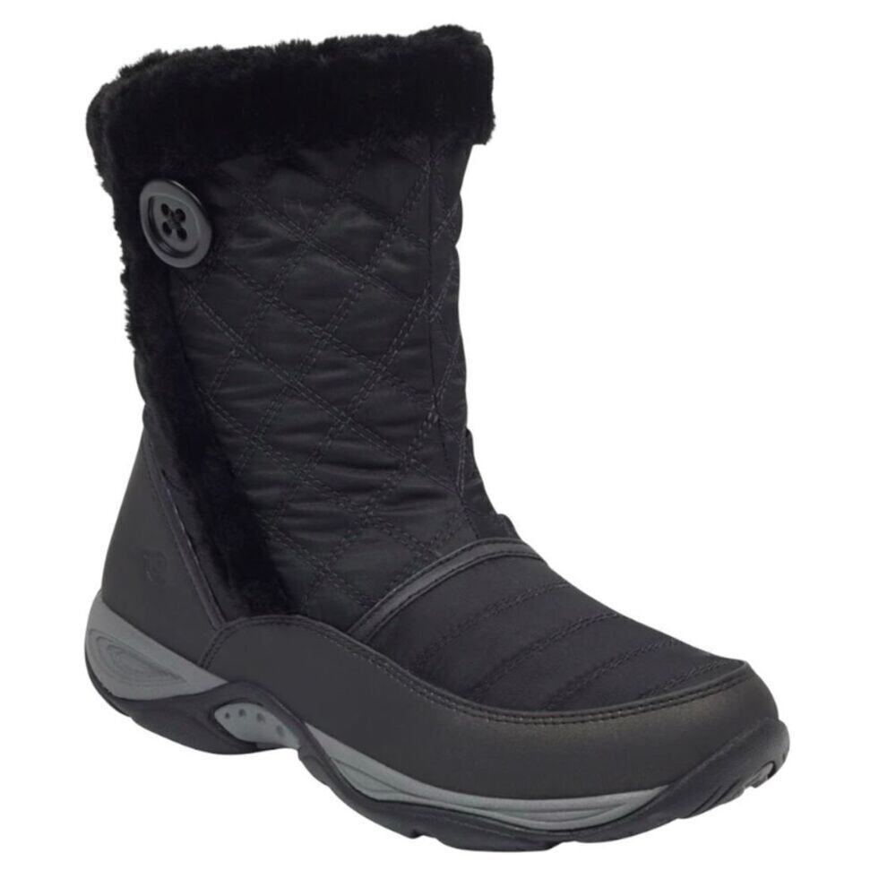 Easy Spirit Winter Boots Size 9.5 Black Removable Footbed Water Repellent NEW